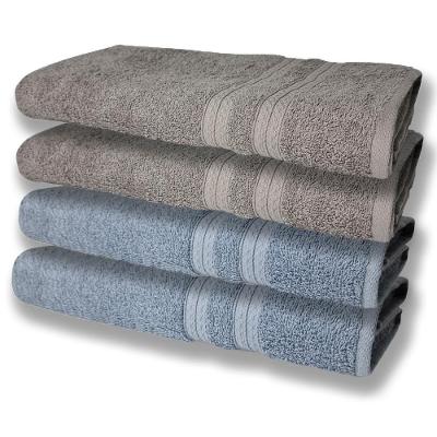 4 Toalhas Super Felpudas Grande E Grossa Algodão 80x150 Azul+cinza