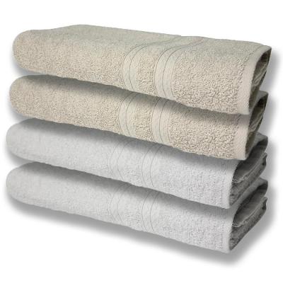4 Toalhas Super Felpudas Grande E Grossa Algodão 80x150 Branco+bege