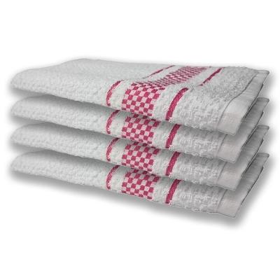 4 Panos De Prato Atoalhado Felpudo 370G/M² Premium Rosa