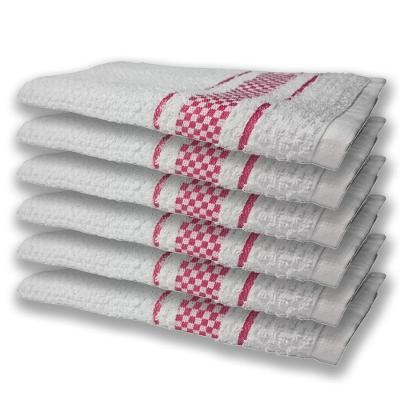 6 Panos De Prato Atoalhado Felpudo 370G/M² Premium Rosa