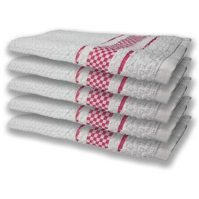 5 Panos De Prato Atoalhado Felpudo 370G/M² Premium Rosa