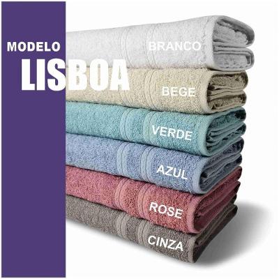 Jogo 2 Toalhas Lisboa 1 Banho 1 Rosto Grossa 100% Algodão 430g/m² Verde