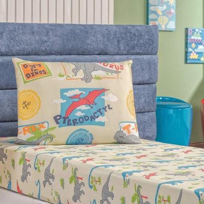 Jogo De Cama Solteiro Babel Em Microfibra 2 Peças Kids Dinos