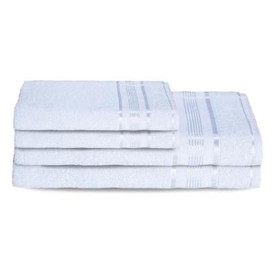 Jogo De Toalhas 2 Banho 2 Rosto Egito 100% Algodão Branco