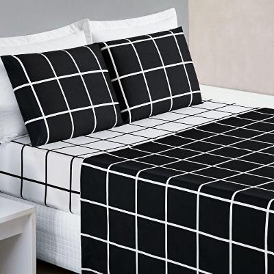 Jogo De Lençol Solteiro Square 3 Peças Preto
