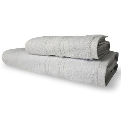 Kit 2 Toalhas Lisboa 1 Banho 1 Rosto Grossa 100% Algodão 430g/m² Branca