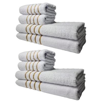 Kit 8 Toalhas Grossas E Grandes Dubai 4 Banhos 4 Rostos Branco