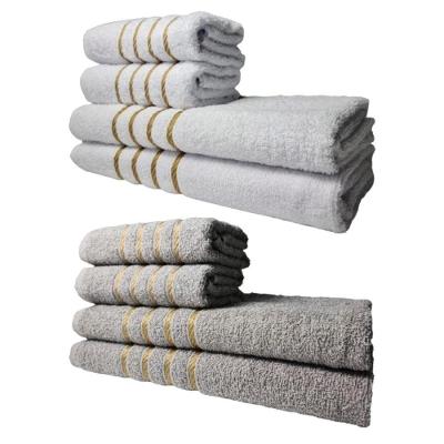 Kit 8 Toalhas Grossas E Grandes Dubai 4 Banhos 4 Rostos Branco+cinza