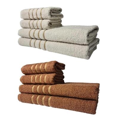 Kit 8 Toalhas Grossas E Grandes Dubai 4 Banhos 4 Rostos Bege+marrom