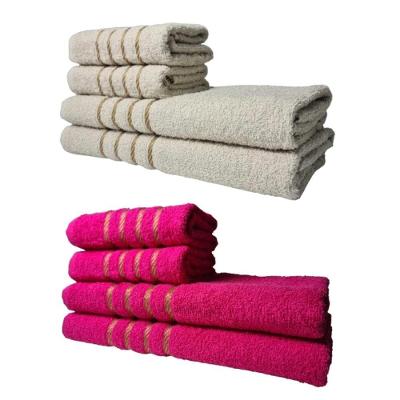 Kit 8 Toalhas Grossas E Grandes Dubai 4 Banhos 4 Rostos Bege+rosa
