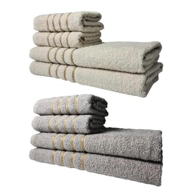 Kit 8 Toalhas Grossas E Grandes Dubai 4 Banhos 4 Rostos Bege+cinza