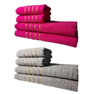 Kit 8 Toalhas Grossas E Grandes Dubai 4 Banhos 4 Rostos Rosa+cinza