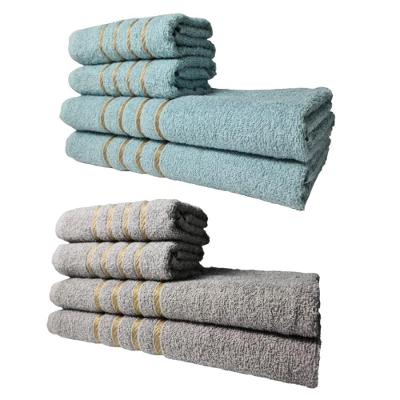 Kit 8 Toalhas Grandes Dubai 4 Banhos 4 Rostos Verde+cinza