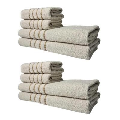 Kit 8 Toalhas Grossas E Grandes Dubai 4 Banhos 4 Rostos Bege