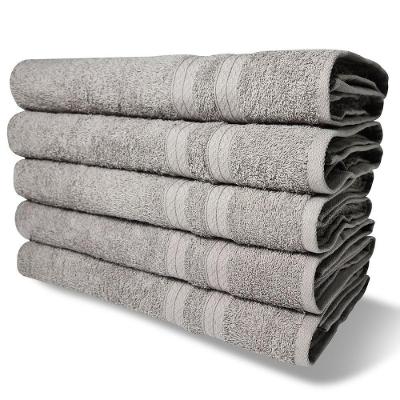 Kit Com 6 Toalhas Banho 430g/m² Grande Grossa 80x150cm Lisboa Cinza