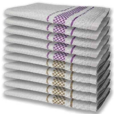 10 Panos De Prato Atoalhado Felpudo Premium 5 Lilás 5 Marrom