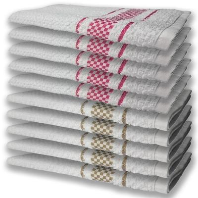 10 Panos De Prato Atoalhado Felpudo 5 Rosa 5 Marrom