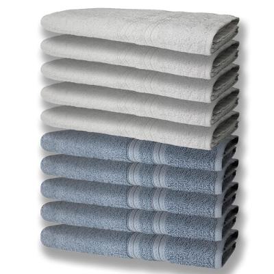 10 Toalhas Grande E Grossa 5 Azul 5 Branco