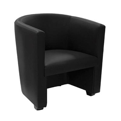 Poltrona Malta Recepção Em Tecido Sintético Sintético - Preto - Cor: Preto