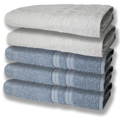 5 Toalhas Grande E Grossa Algodão Azul E branco