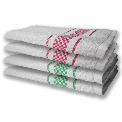 4 Panos De Prato Atoalhado Felpudo Verde+rosa