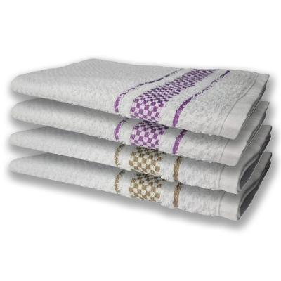 4 Panos De Prato Atoalhado Felpudo Roxo+marrom