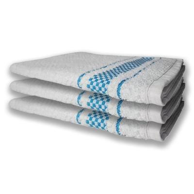 3 Panos De Prato Atoalhado Felpudo Azul