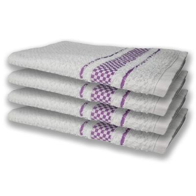 4 Panos De Prato Atoalhado Felpudo Roxo