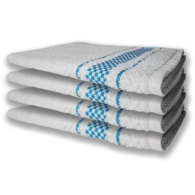4 Panos De Prato Atoalhado Felpudo Azul