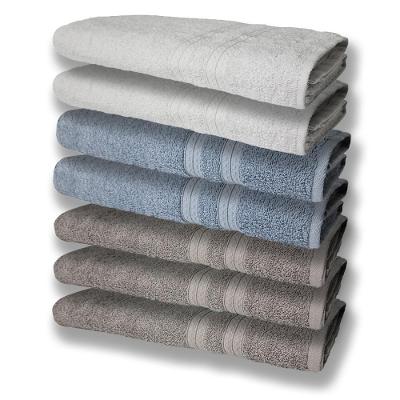 7 Toalhas Grande E Grossa 3 Cinza 2 Azul 2 Branco