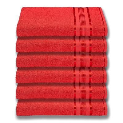 6 Toalhas Plus Size Grossa E Macia 80x180 Vermelho