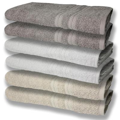6 Toalhas Grande E Grossa Bege Branco e Cinza