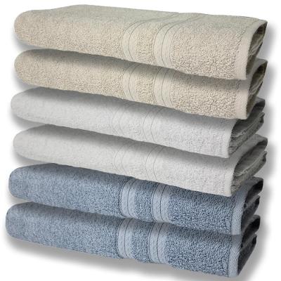 6 Toalhas Grande E Grossa Azul Branco e Bege