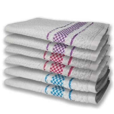 6 Panos De Prato Atoalhado Felpudo Azul Rosa e Roxo