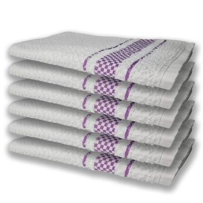 6 Panos De Prato Atoalhado Felpudo Roxo