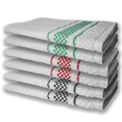 6 Panos De Prato Atoalhado Felpudo Verde Vermelho e Preto