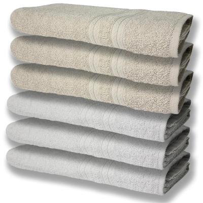 6 Toalhas Grande E Grossa Algodão Branco e bege