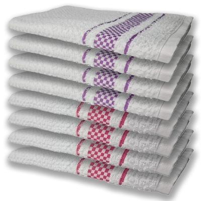 8 Panos De Prato Atoalhado Felpudo 4 Rosa 4 Roxo