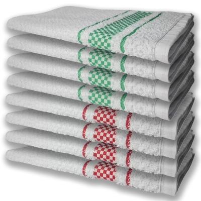 8 Panos De Prato Atoalhado Felpudo 4 Vermelho 4 Verde