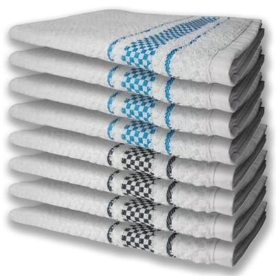8 Panos De Prato Atoalhado Felpudo 4 Azul 4 Preto