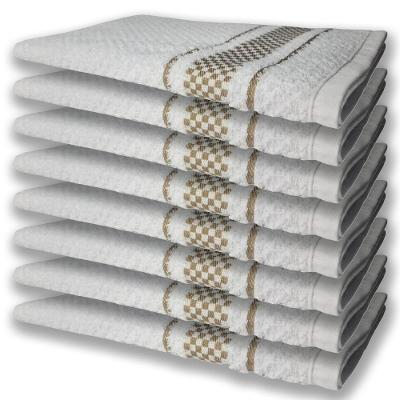 8 Panos De Prato Atoalhado Felpudo 370G/M² Premium Marrom