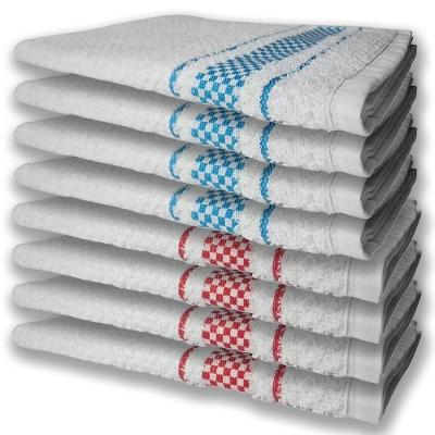8 Panos De Prato Atoalhado Felpudo 4 Vermelho 4 Azul