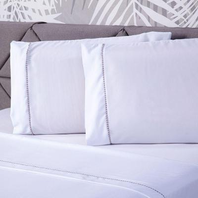 Jogo De Cama Liso Branco Queen 04 Pçs Micropercal 180 Fios