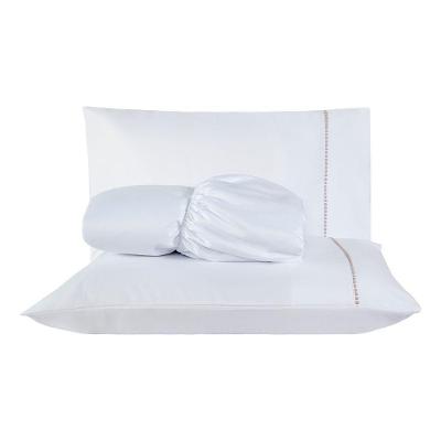 Jogo De Cama Liso Branco Solteiro 02 Peças 180 Fios