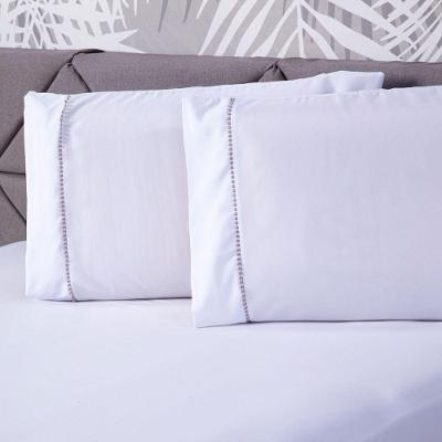 Jogo De Cama Liso Branco King 03 Pçs Micropercal 180 Fios