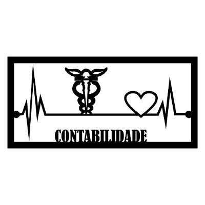 Quadro Contabilidade 60cmx29cm - Cria Arte Laser Preto