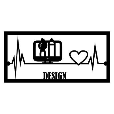 Quadro Design 60cmx29cm - Cria Arte Laser Preto
