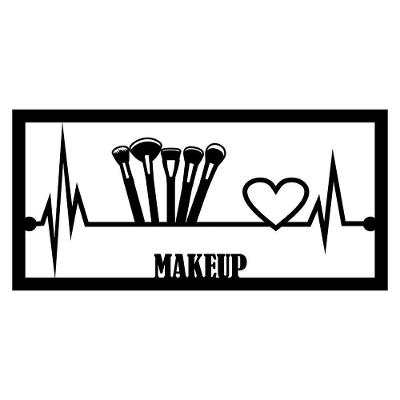 Quadro Makeup 60cmx29cm- Cria Arte Laser Preto