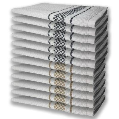 12 Panos De Prato Atoalhado Felpudo Premium 6 Preto 6 Marrom