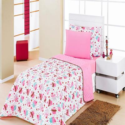 Cobre Leito Kids Cupcake Enxovais Aquarela 4 Peças
